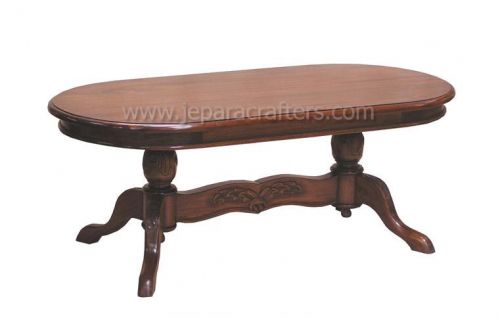 Mahogany Oval Twin Leg Carved Dining Table MH-DT003